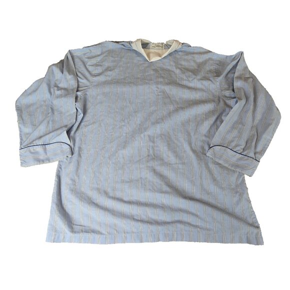 Vintage Christian Dior Monsieur Nightshirt XL Blue Striped 60/40 Cotton Poly - Picture 5 of 7